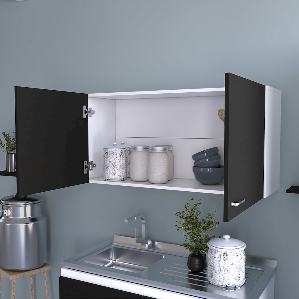 Rectangle 2-Door Wall Cabinet Carbon Espresso