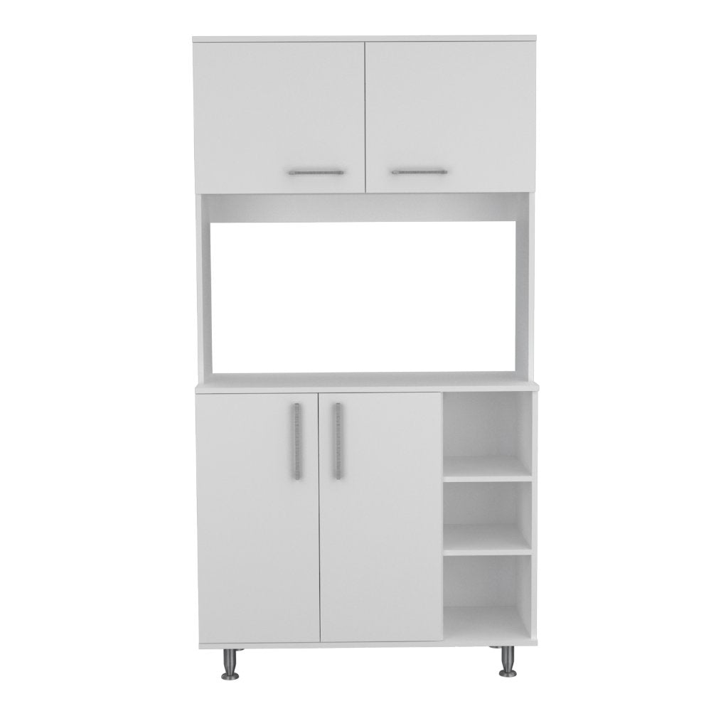 6-Shelf 6-Door 2-piece Kitchen Set, Kitchen Island and Pantry Cabinet