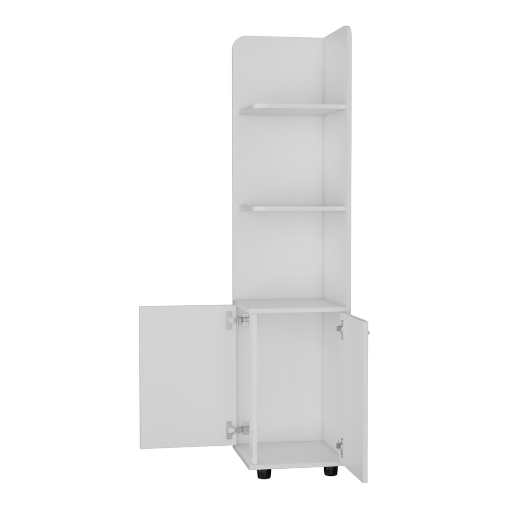 2-Door 4-Shelf Tall Storage Cabinet White