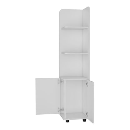 2-Door 4-Shelf Tall Storage Cabinet White