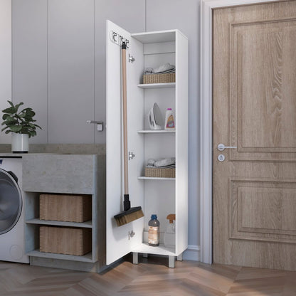 1-Door 4-Shelf Tall Storage Cabinet White