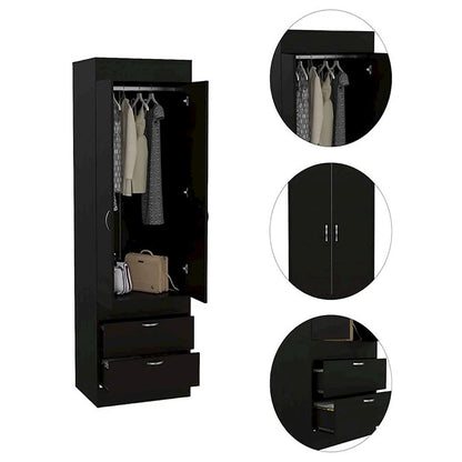 2-Drawer Armoire Black Wengue