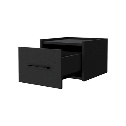 Black Wall-Mounted Floating Nightstand