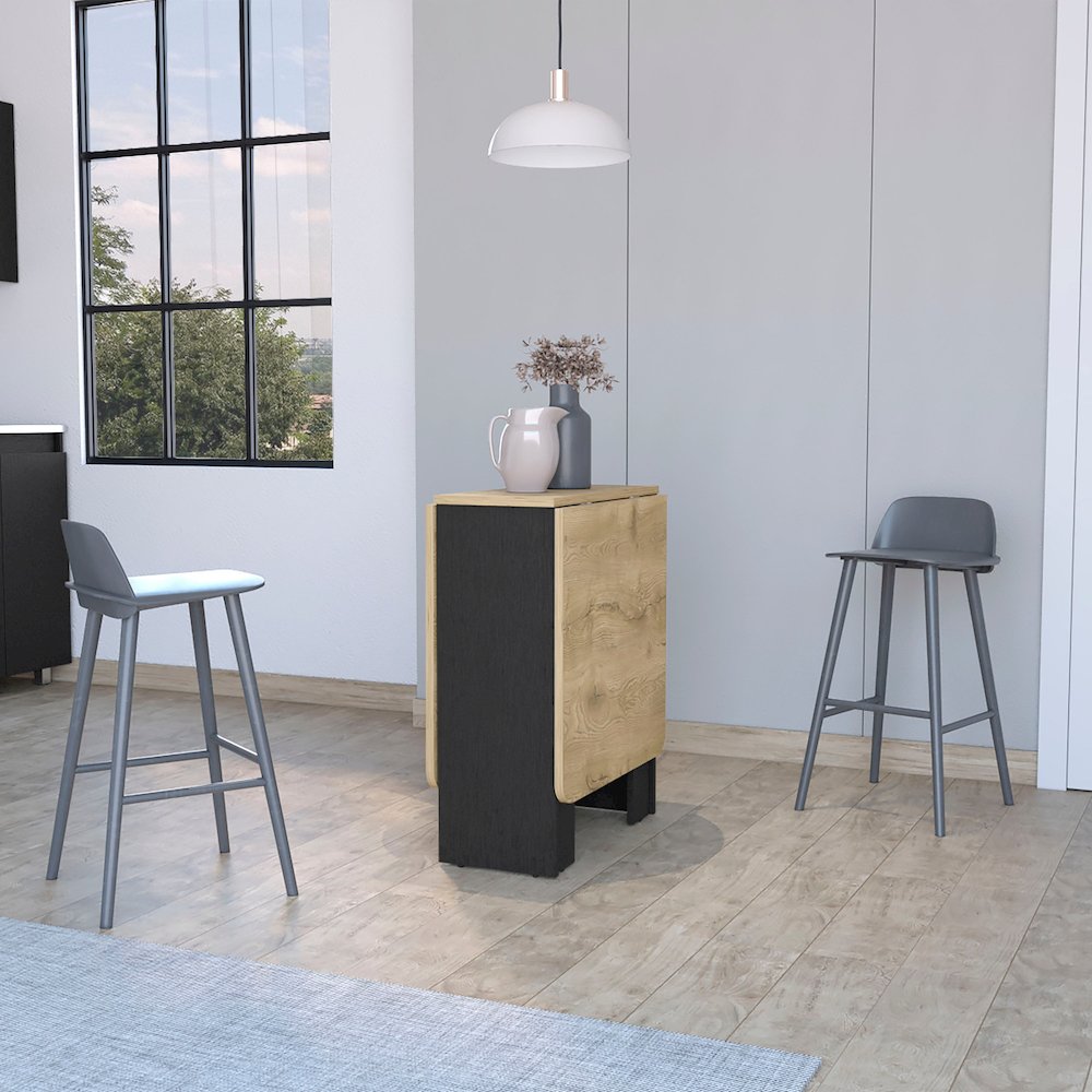 Black and Macadamia Folding Dining Table