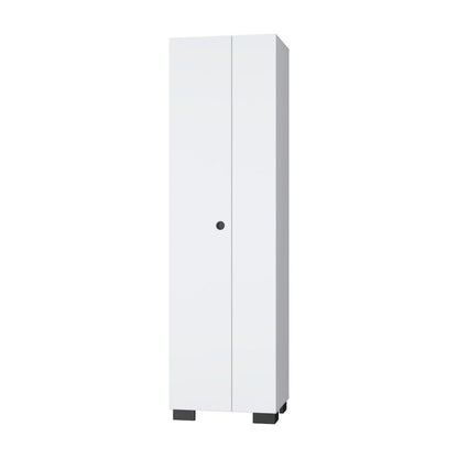 White Storage Shelves Broom Cabinet