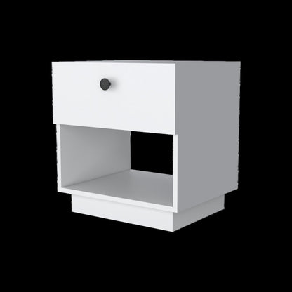White 1-Drawer Nightstand