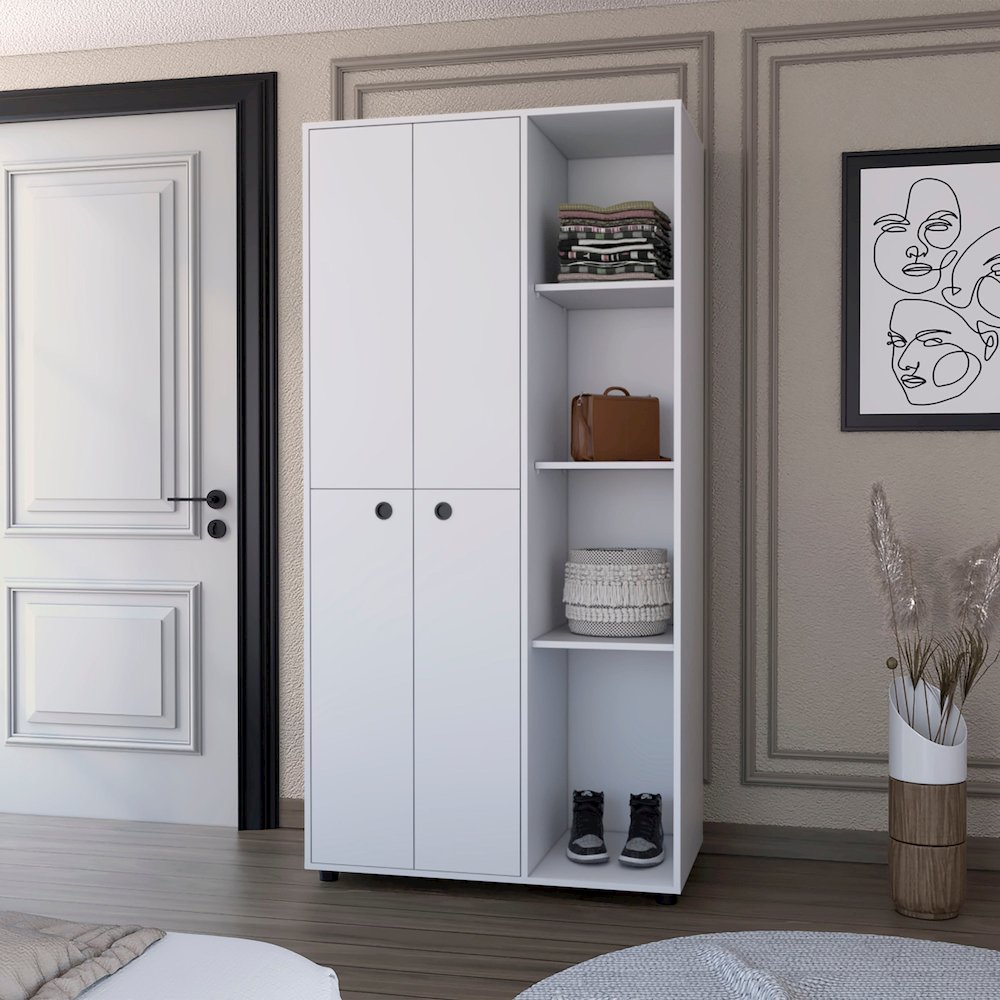 1-Drawer Armoire Closet White