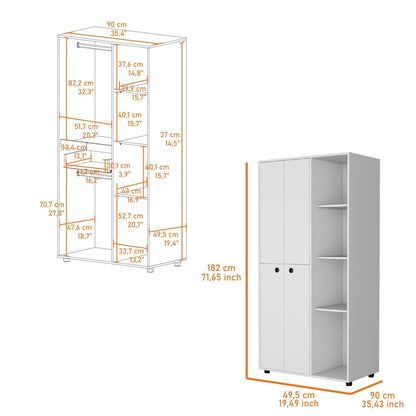 1-Drawer Armoire Closet White