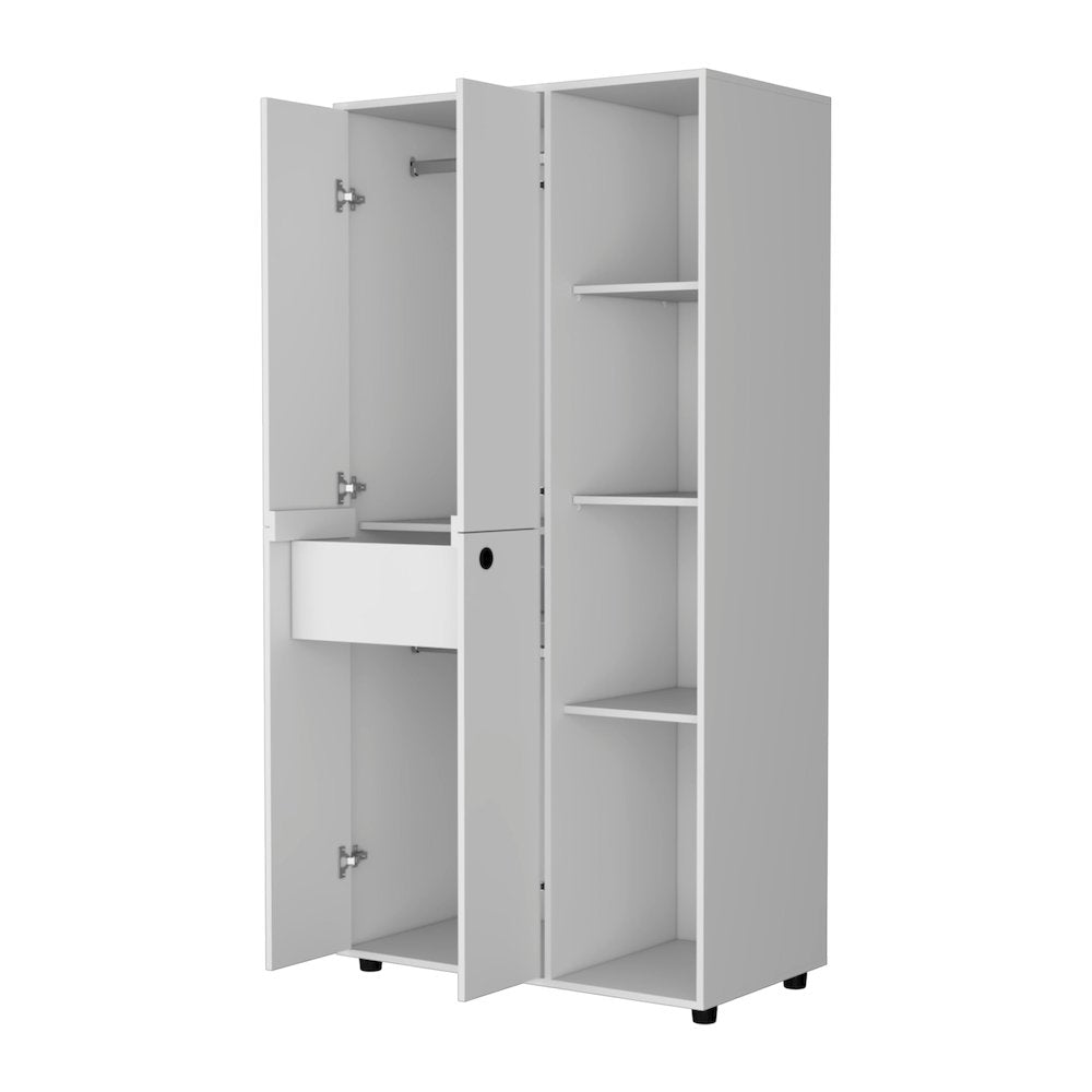 1-Drawer Armoire Closet White