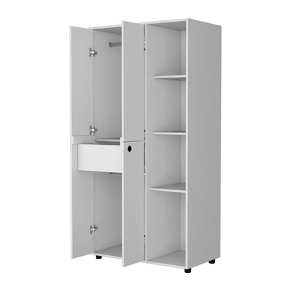 1-Drawer Armoire Closet White