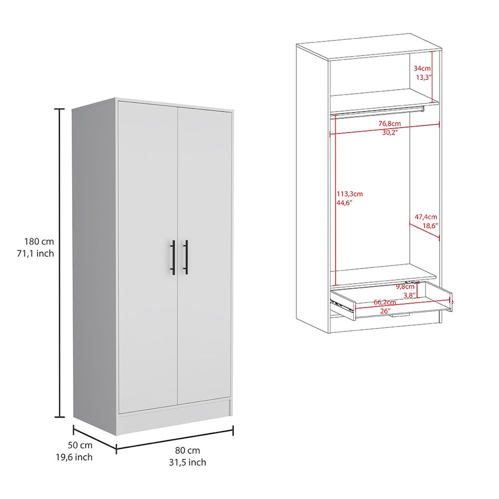 White 2 Piece Bedroom Set
