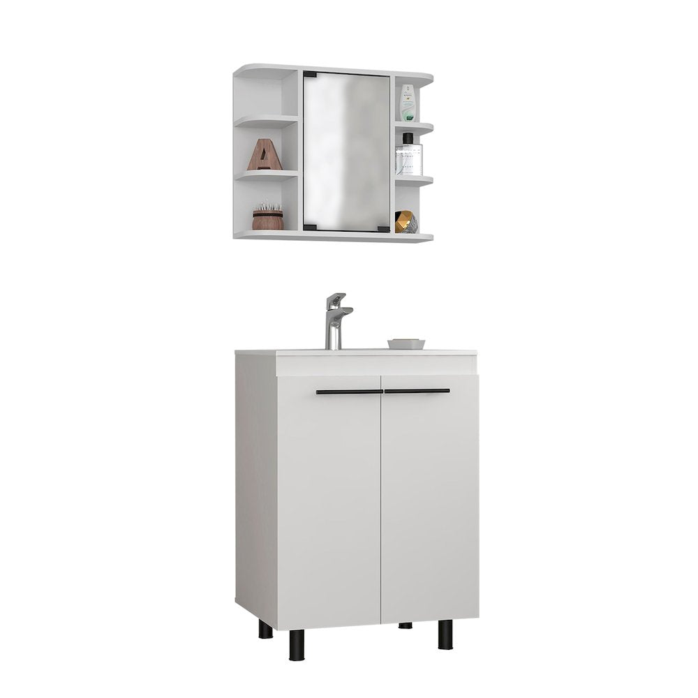White 2 Piece Bathroom Set