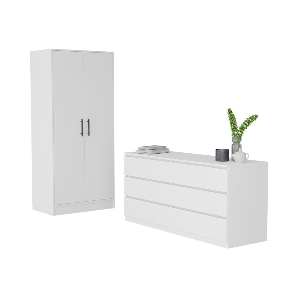 White 2 Piece Bedroom Set