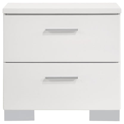 Dulcey White High Gloss 2-drawer Nightstand