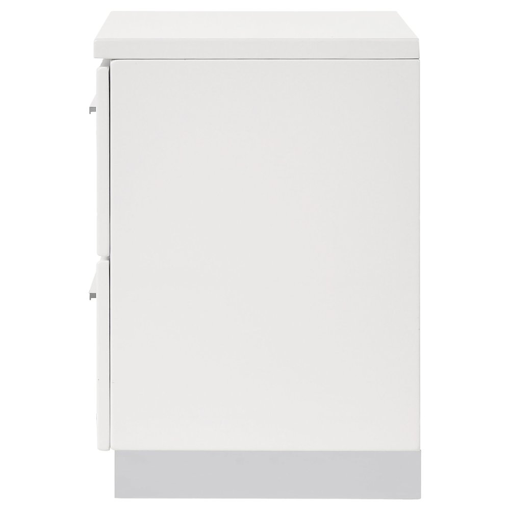 Dulcey White High Gloss 2-drawer Nightstand