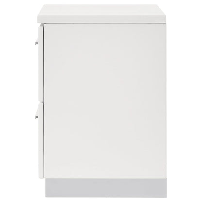 Dulcey White High Gloss 2-drawer Nightstand