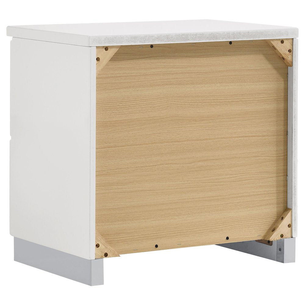 Dulcey White High Gloss 2-drawer Nightstand