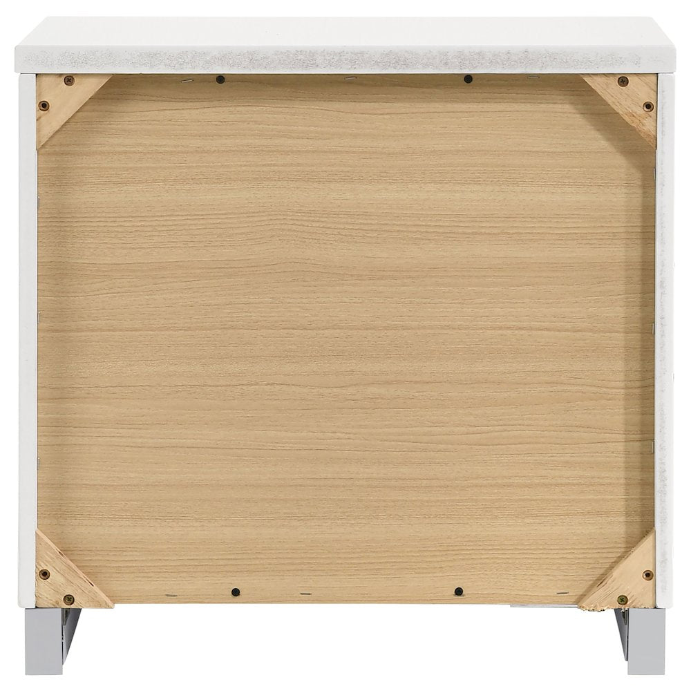 Dulcey White High Gloss 2-drawer Nightstand