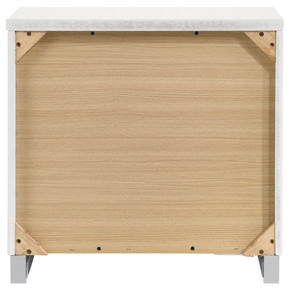 Dulcey White High Gloss 2-drawer Nightstand