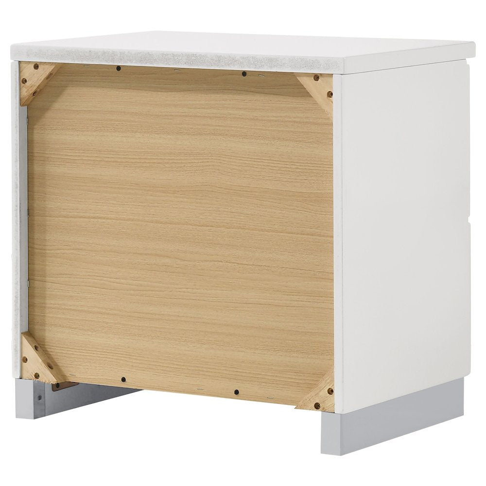Dulcey White High Gloss 2-drawer Nightstand