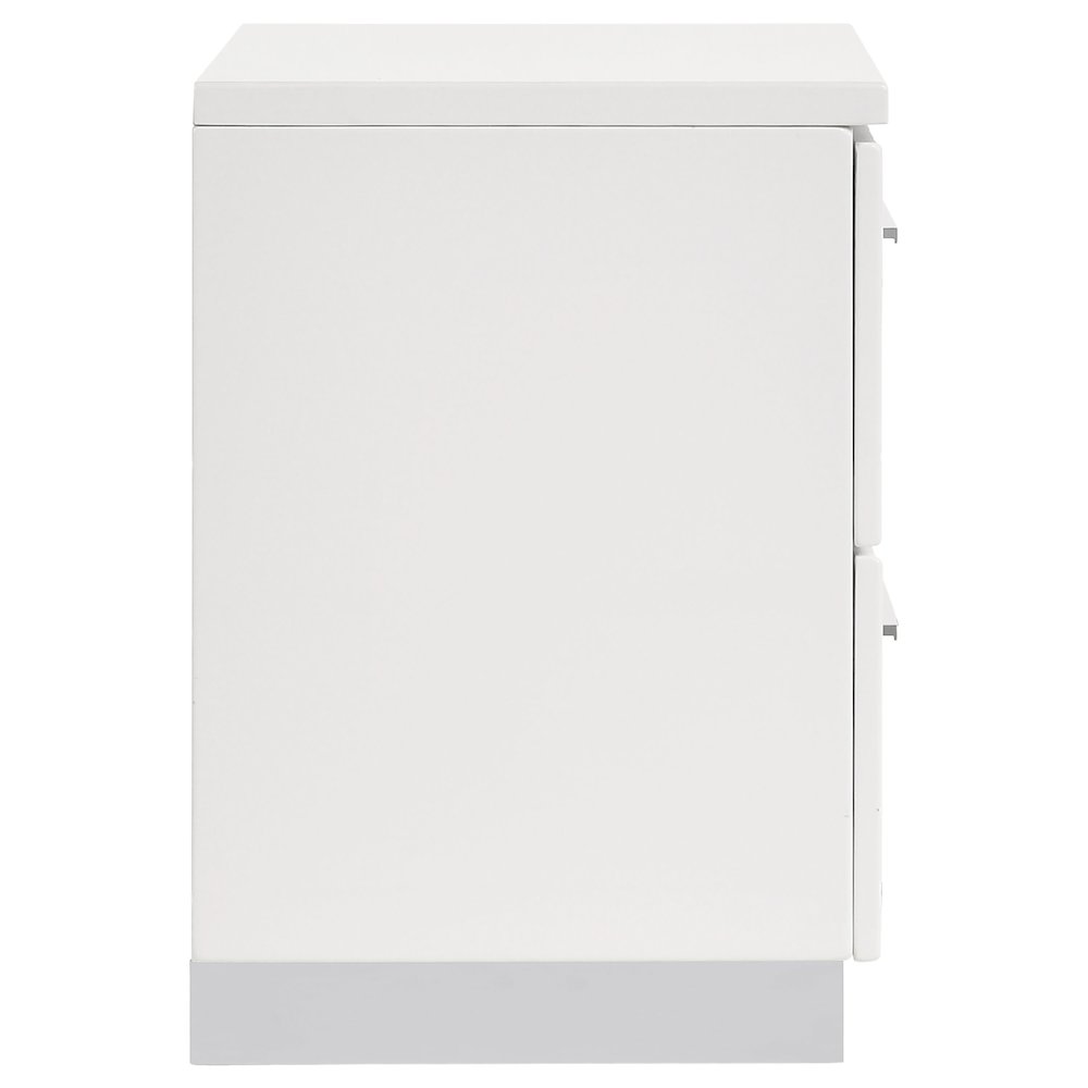 Dulcey White High Gloss 2-drawer Nightstand