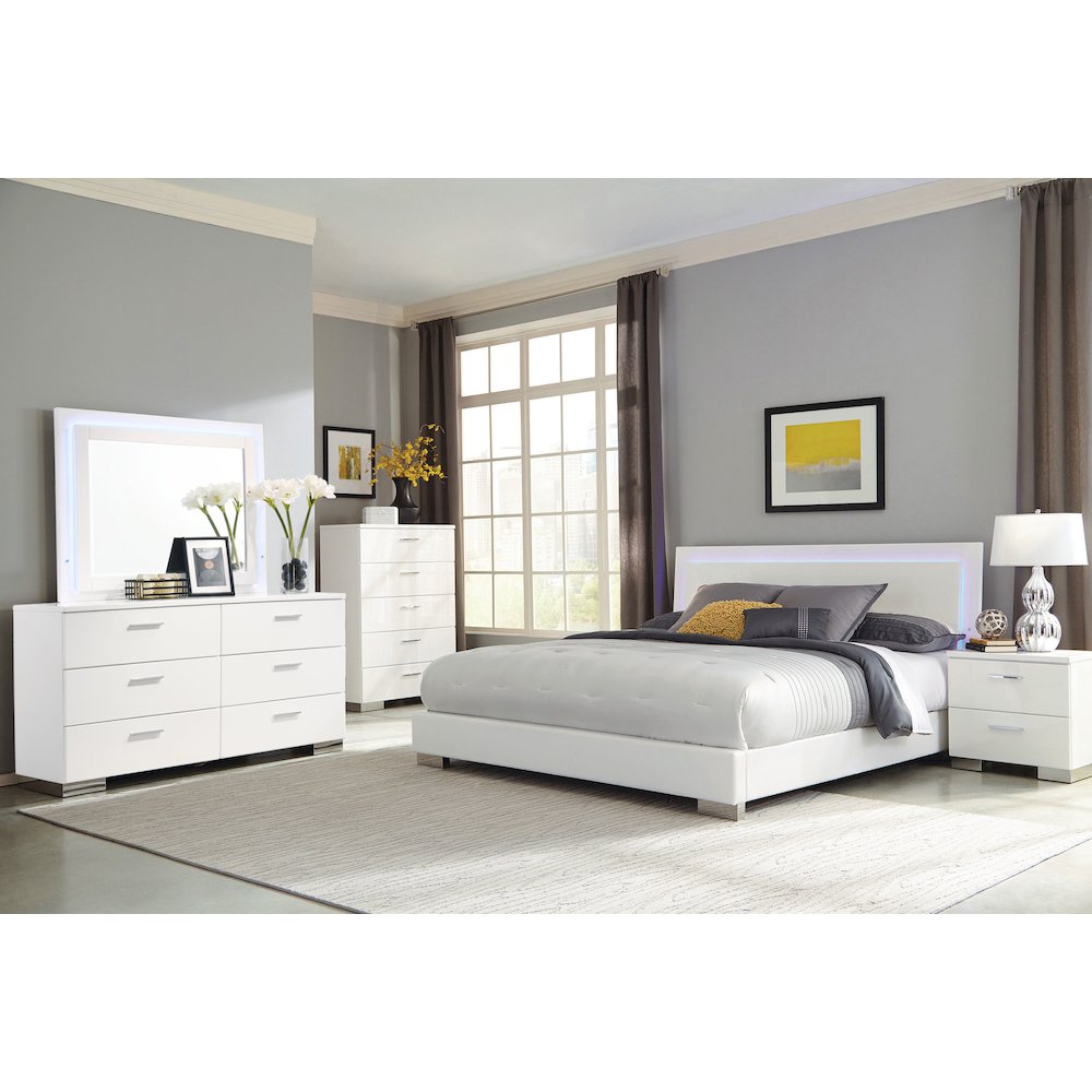 Dulcey White High Gloss 2-drawer Nightstand
