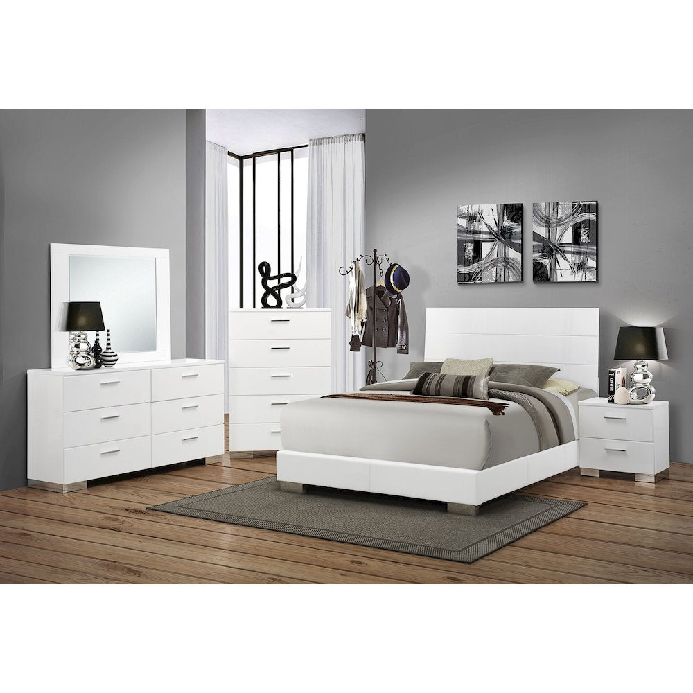 Dulcey White High Gloss 2-drawer Nightstand