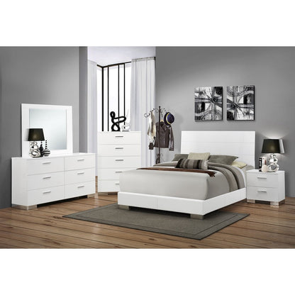 Dulcey White High Gloss 2-drawer Nightstand