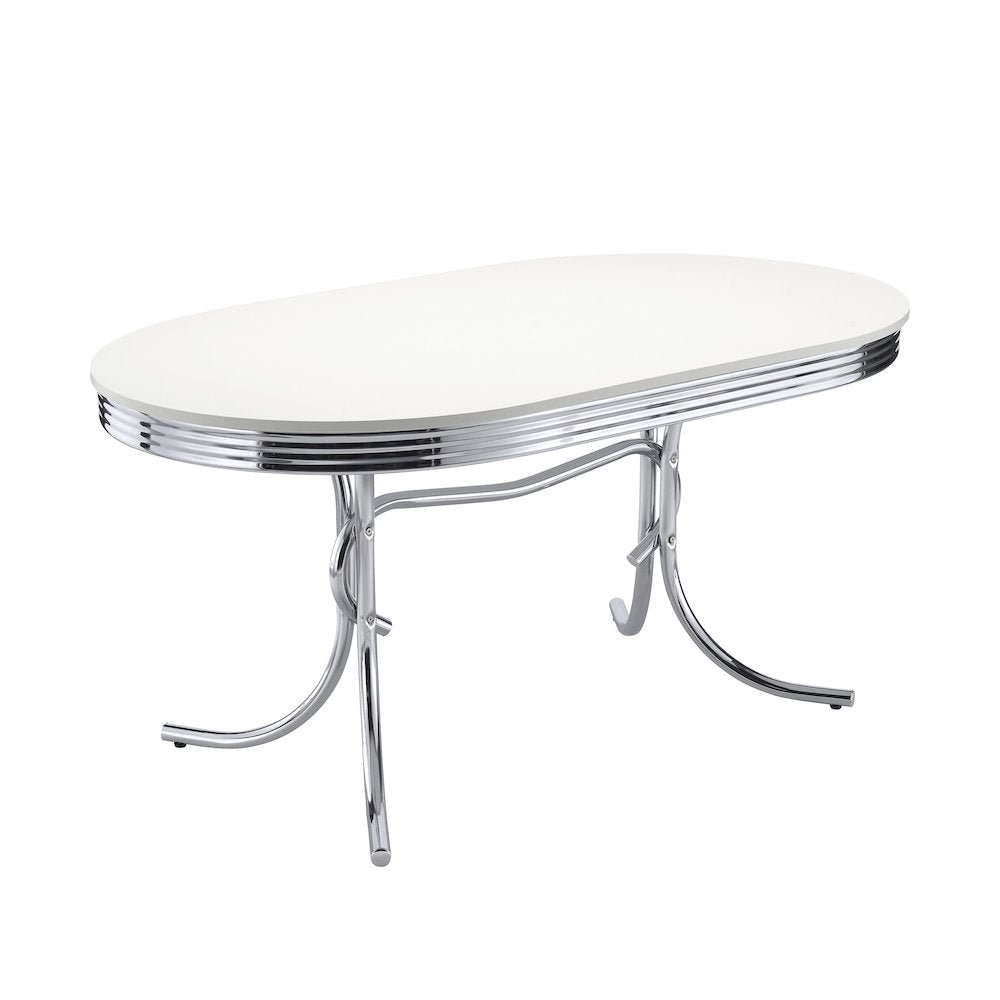 Midge White 5-piece Oval Dining Table Set and Black