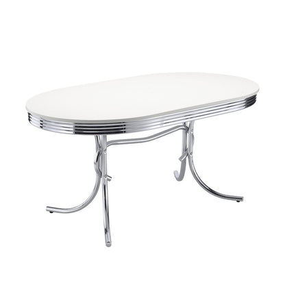 Midge White 5-piece Oval Dining Table Set and Black