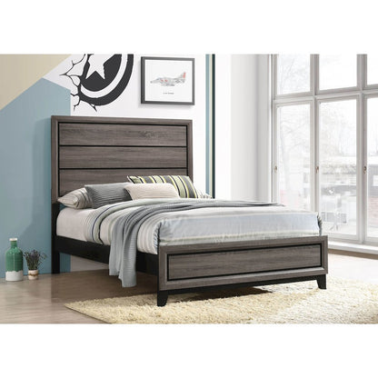 Cabrillo Grey Oak Wood Full Panel Bed