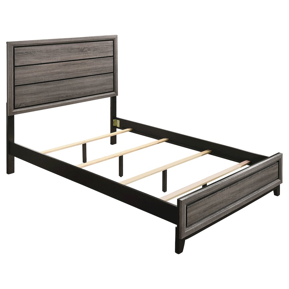 Cabrillo Grey Oak Wood Full Panel Bed