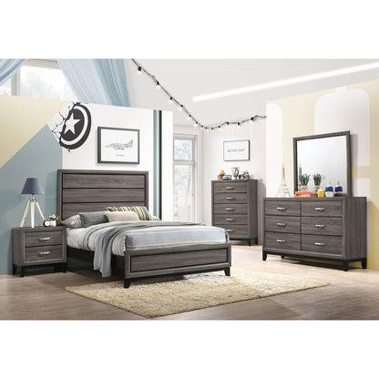 Cabrillo Grey Oak Wood Full Panel Bed