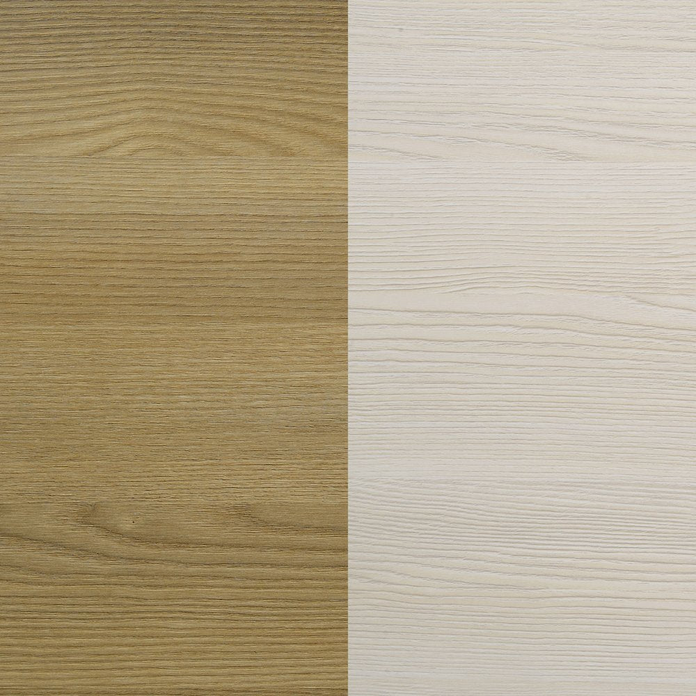 Lincoln Natural and White Wood Queen LED Panel Bed