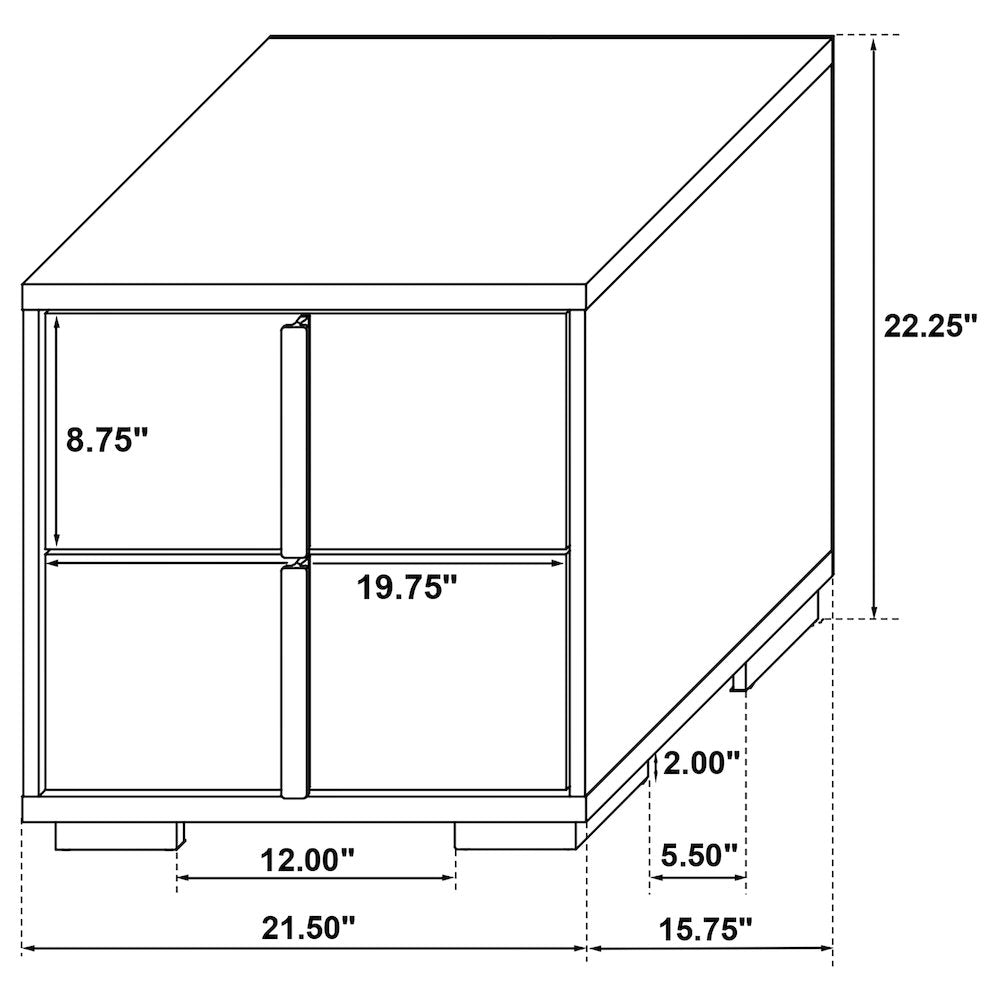 2-drawer Nightstand