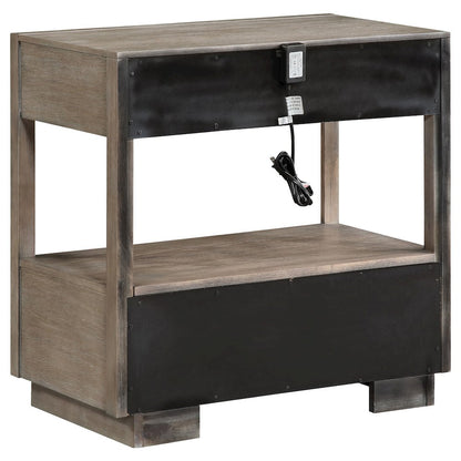 Prescott Taupe Oak 2-drawers Nightstand