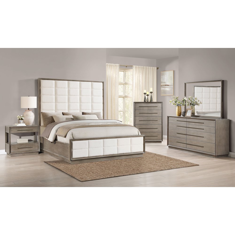 Prescott Taupe Oak 2-drawers Nightstand