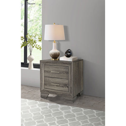 Funston Brown Oak 2-drawer Nightstand Bedside Table