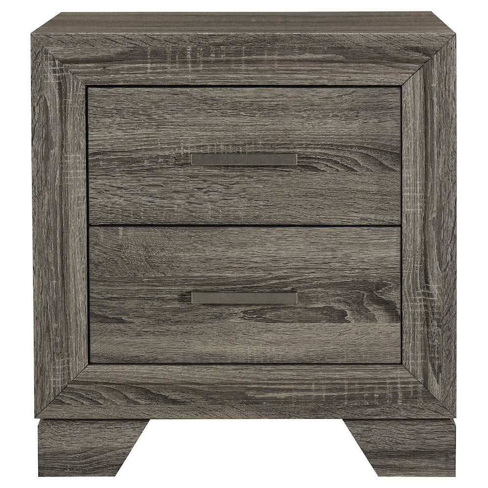 Funston Brown Oak 2-drawer Nightstand Bedside Table