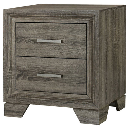 Funston Brown Oak 2-drawer Nightstand Bedside Table