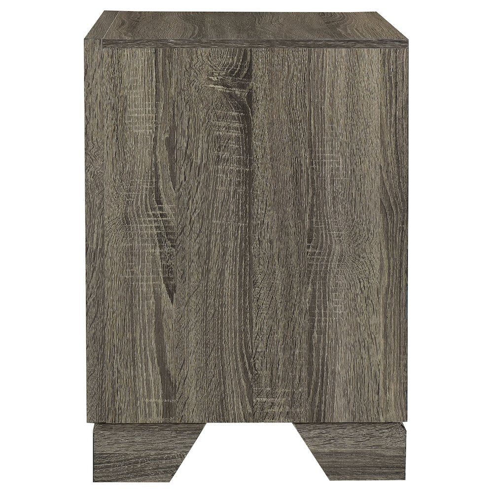 Funston Brown Oak 2-drawer Nightstand Bedside Table
