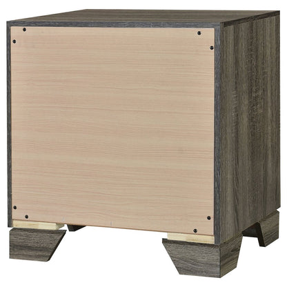 Funston Brown Oak 2-drawer Nightstand Bedside Table