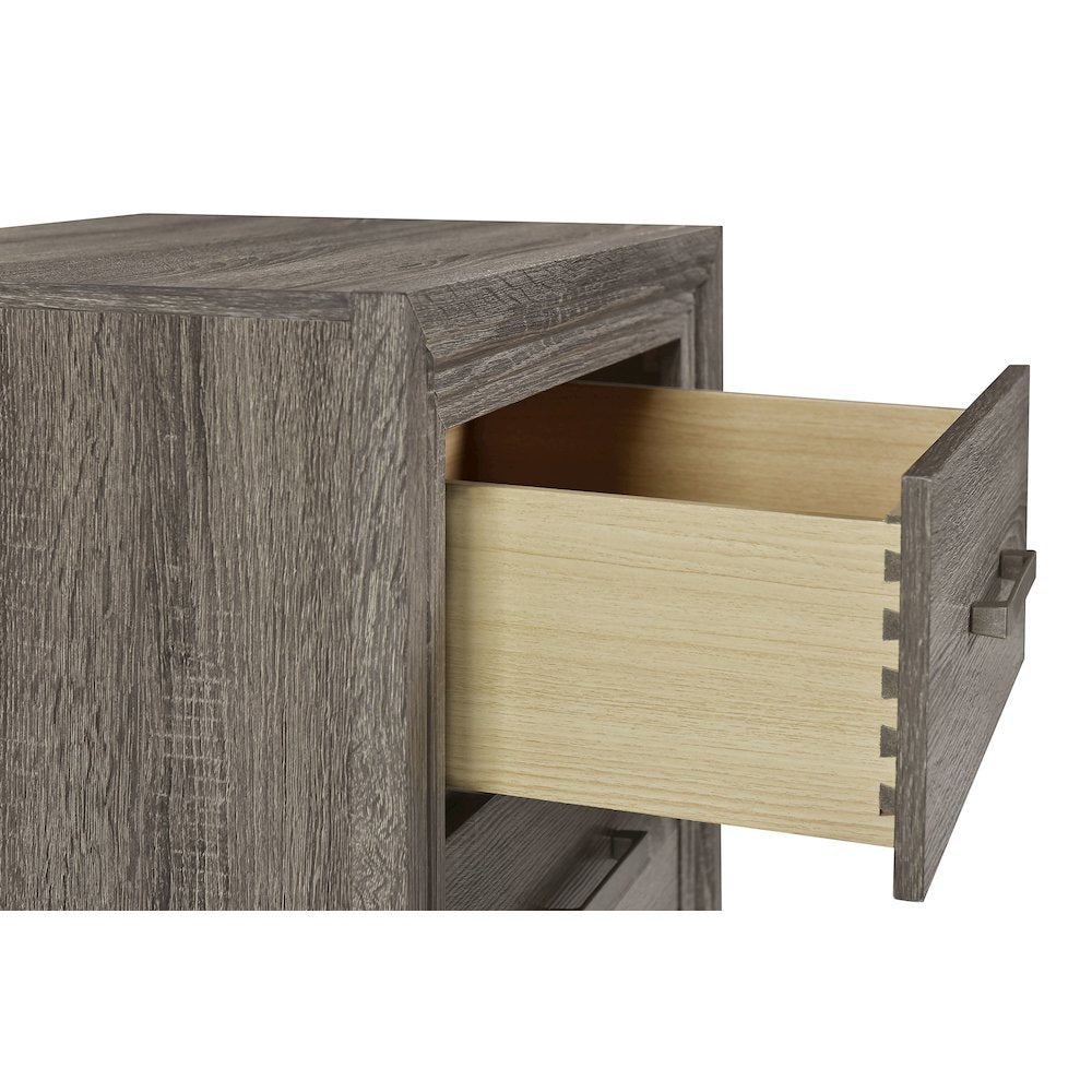 Funston Brown Oak 2-drawer Nightstand Bedside Table