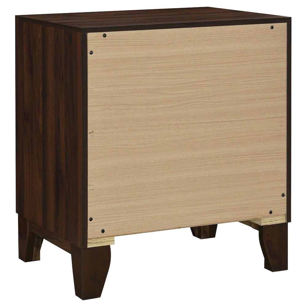 Anza Walnut 2-drawer Nightstand Bedside Table