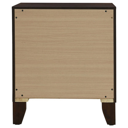 Anza Walnut 2-drawer Nightstand Bedside Table