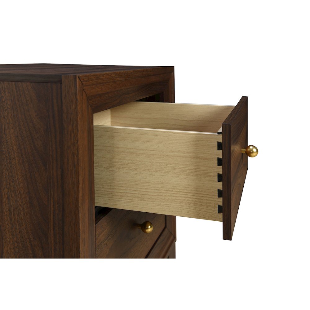 Anza Walnut 2-drawer Nightstand Bedside Table