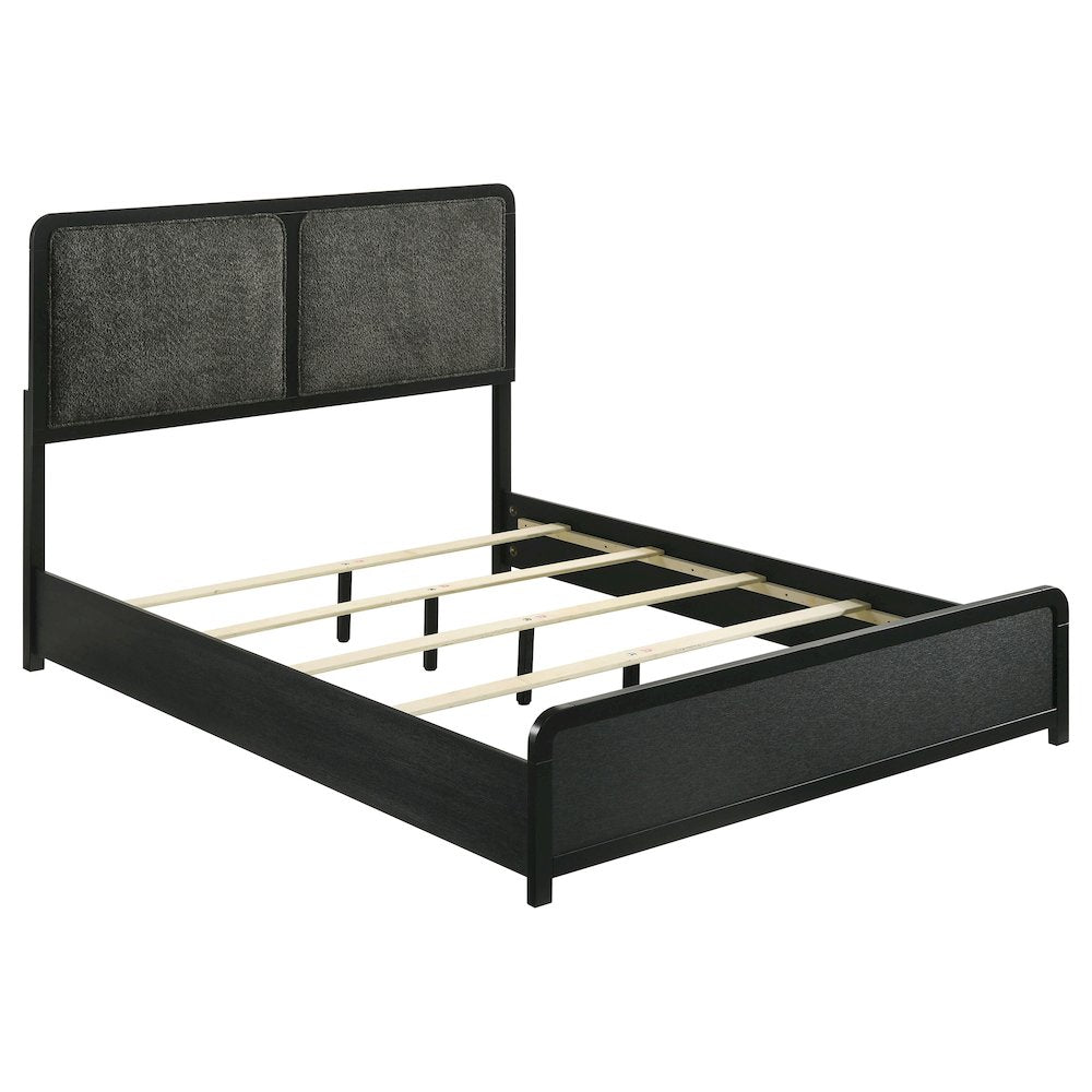 Burton Black Upholstered Queen Bed