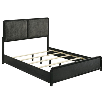 Burton Black Upholstered Queen Bed