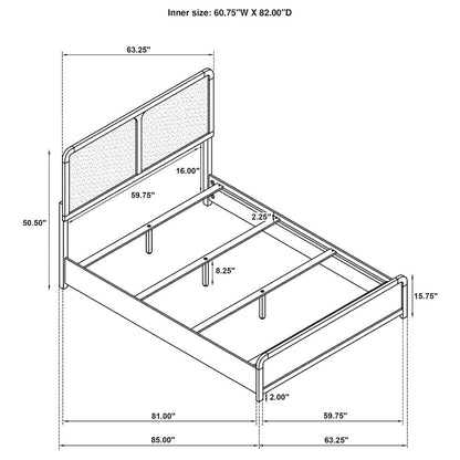 Burton Black Upholstered Queen Bed
