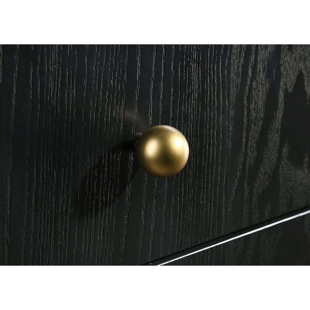 Black 3-Drawer Nightstand